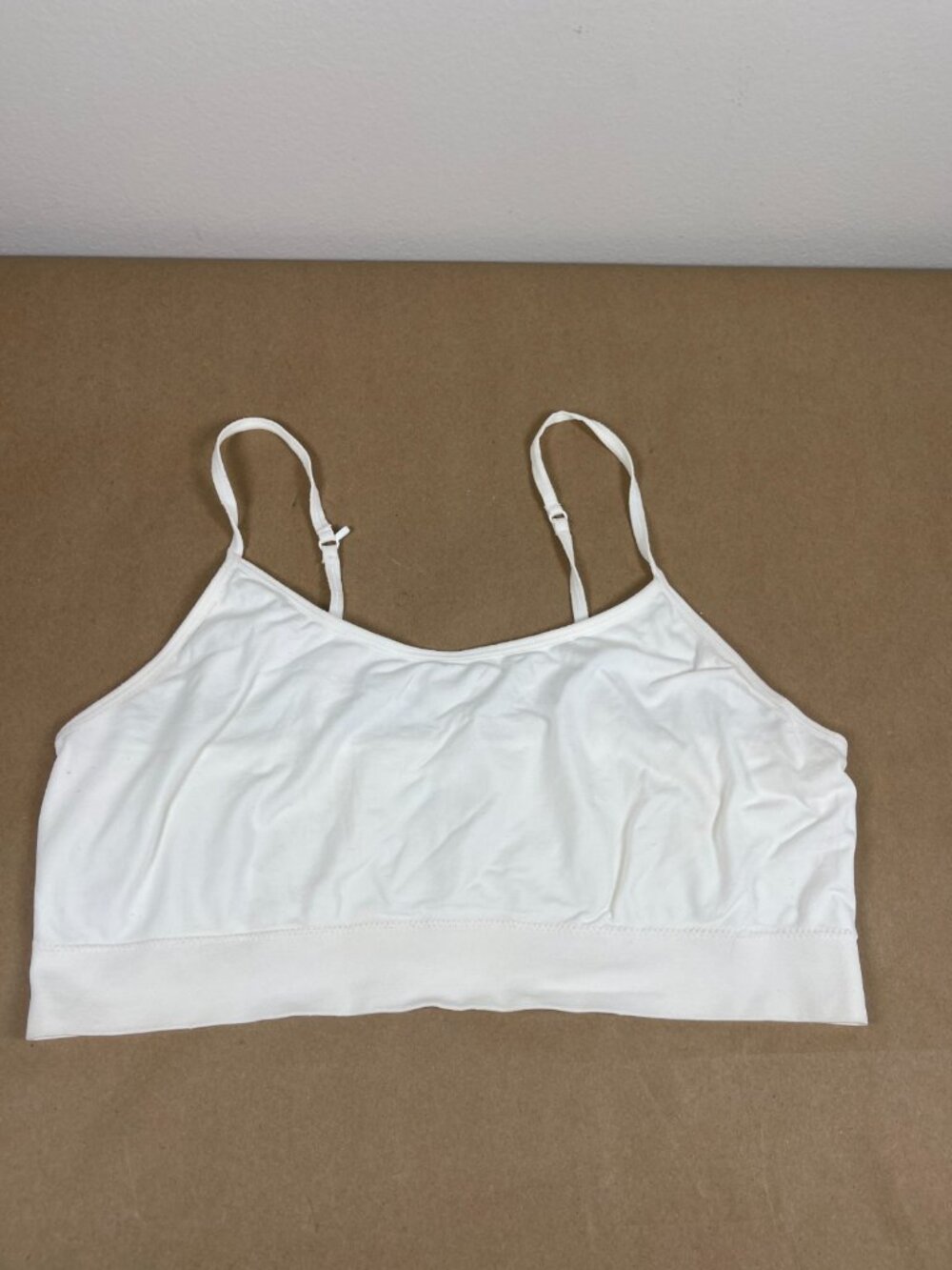 32 Degrees Women's White Wireless Bralette Comfort Bra Adjustable Straps S